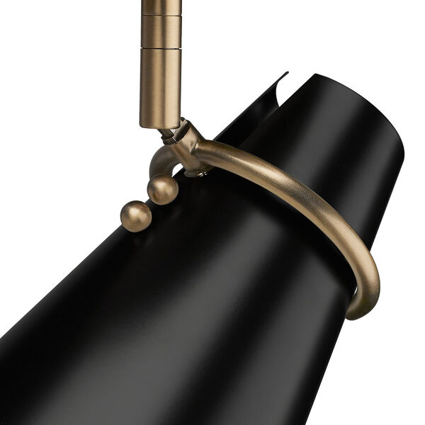 Reeva Black and Modern Brass Three-Light Semi-Flush Mount, image 6